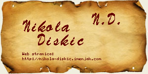 Nikola Diskić vizit kartica